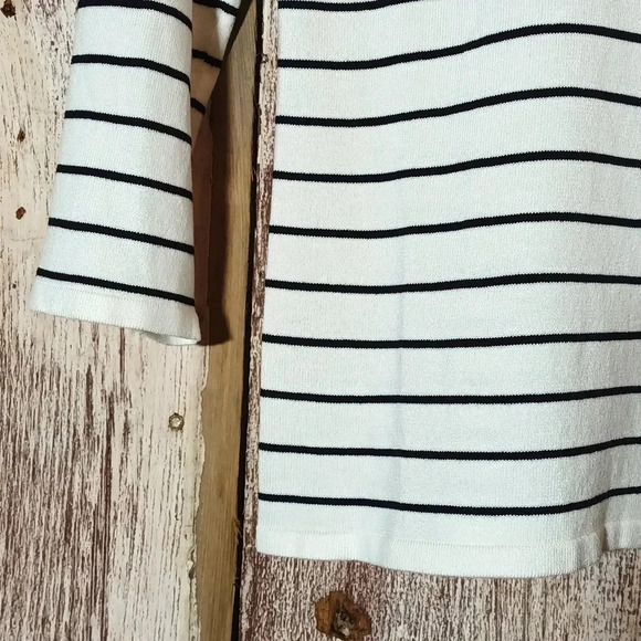 NEW White House Black Market striped bow tie sweater 3/4 sleeves striped XS - Picture 6 of 11